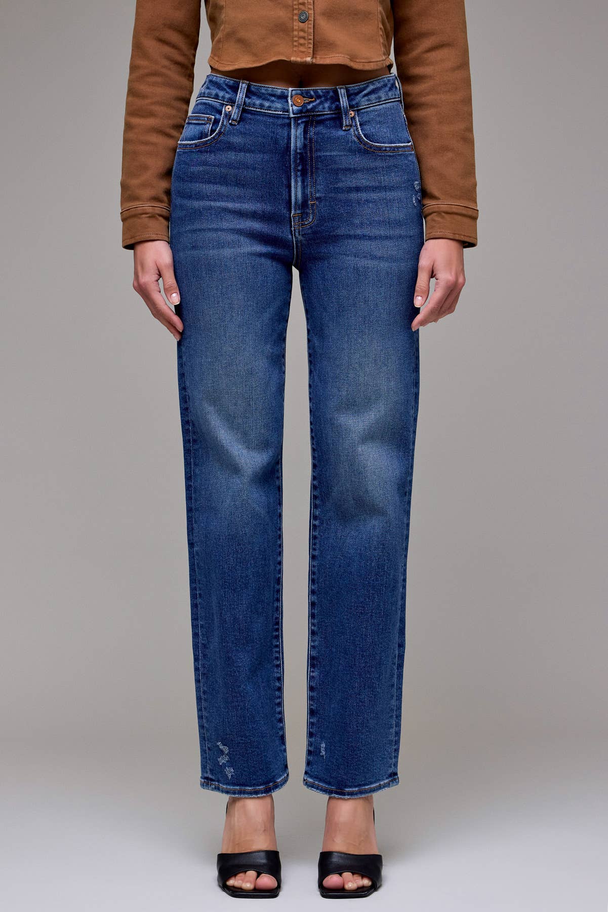 Dark Wash Clean Stretch High Rise Classic Straight