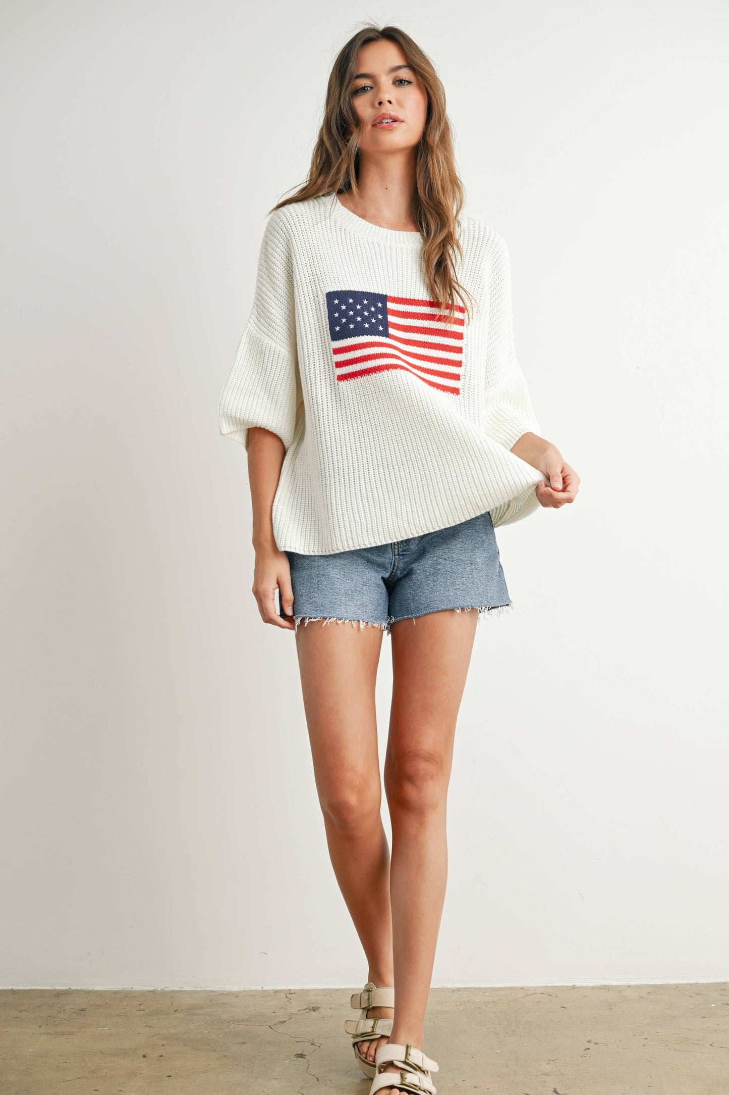 Flag Print Knit Sweater - BMW7691