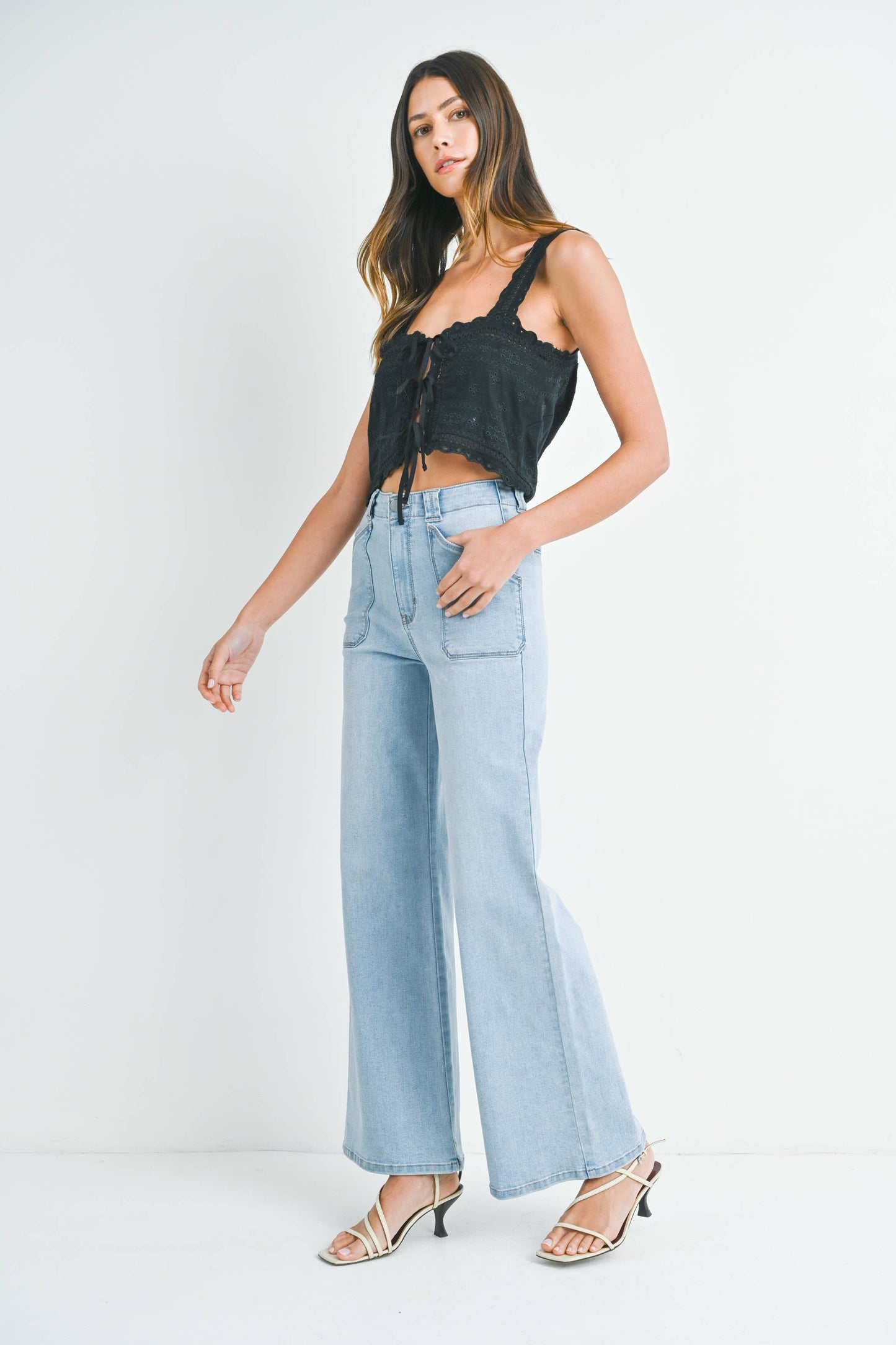 DP782 - LT - Patch Pocket Wide Leg Flare