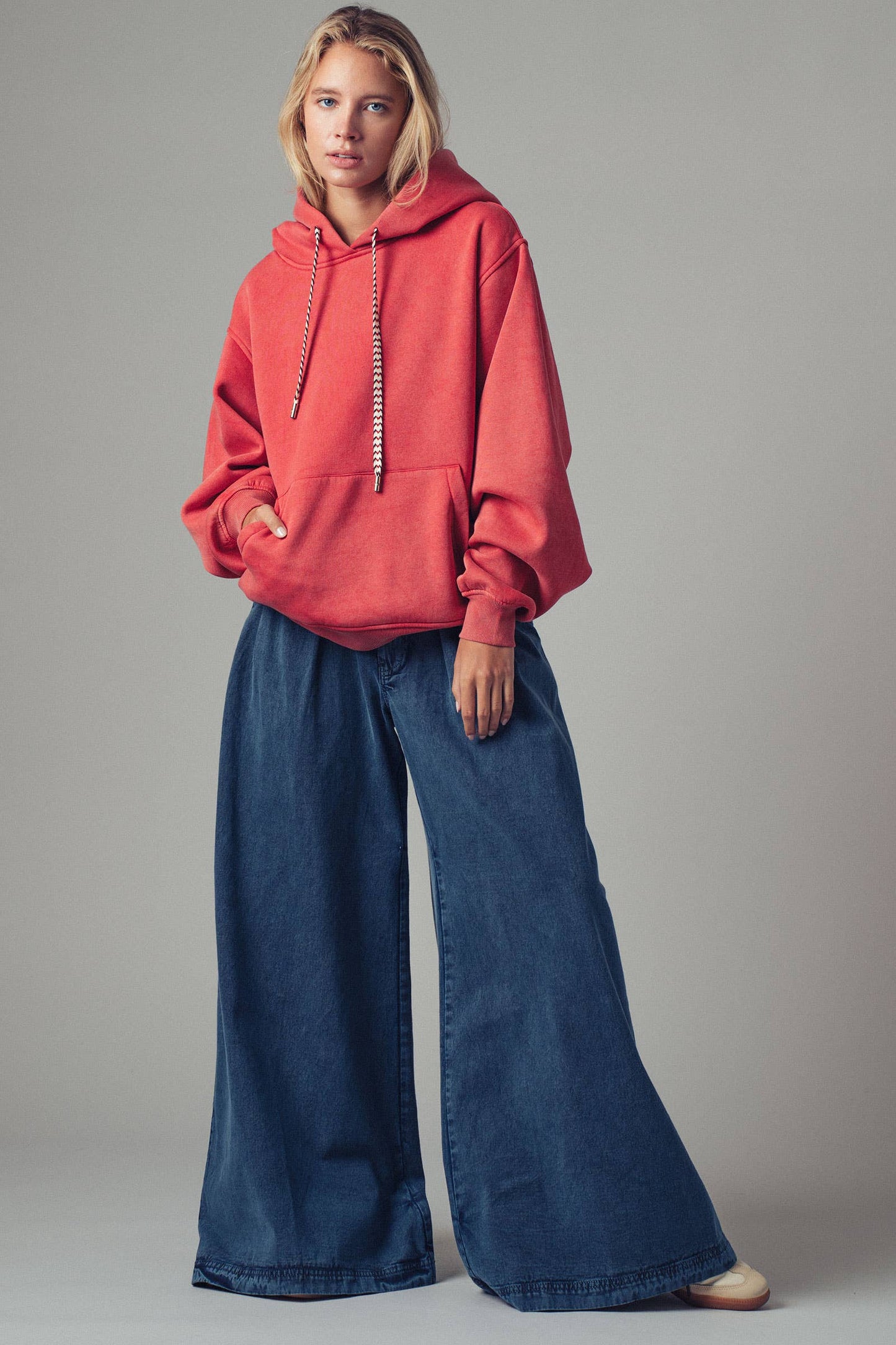 Vintage Wash Oversized Brushed Hoodie