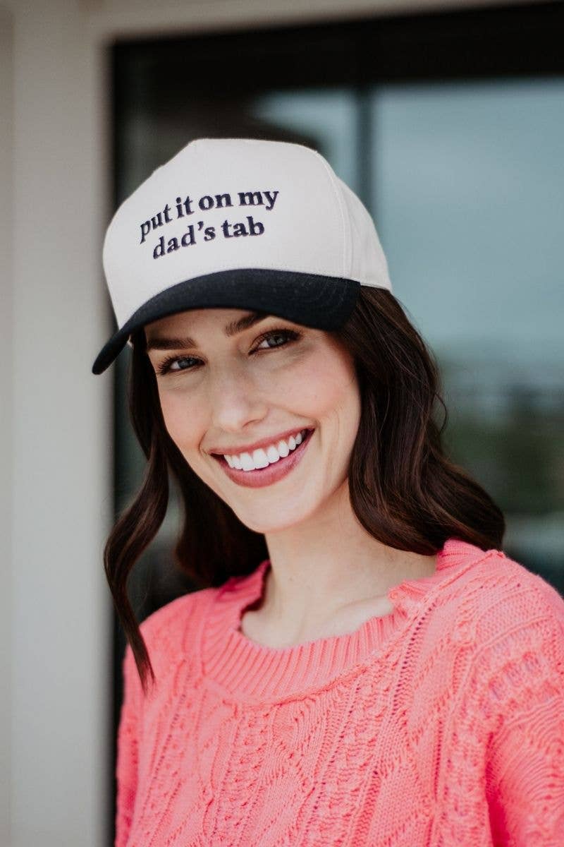 Put It On My Dad's Tab Vintage Trucker Hat Grad Gift