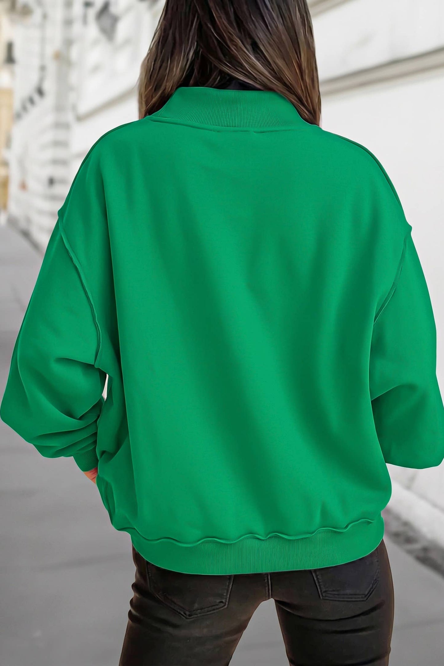 Reversible Oversized Mock Neck Sweatshirt | S-XL