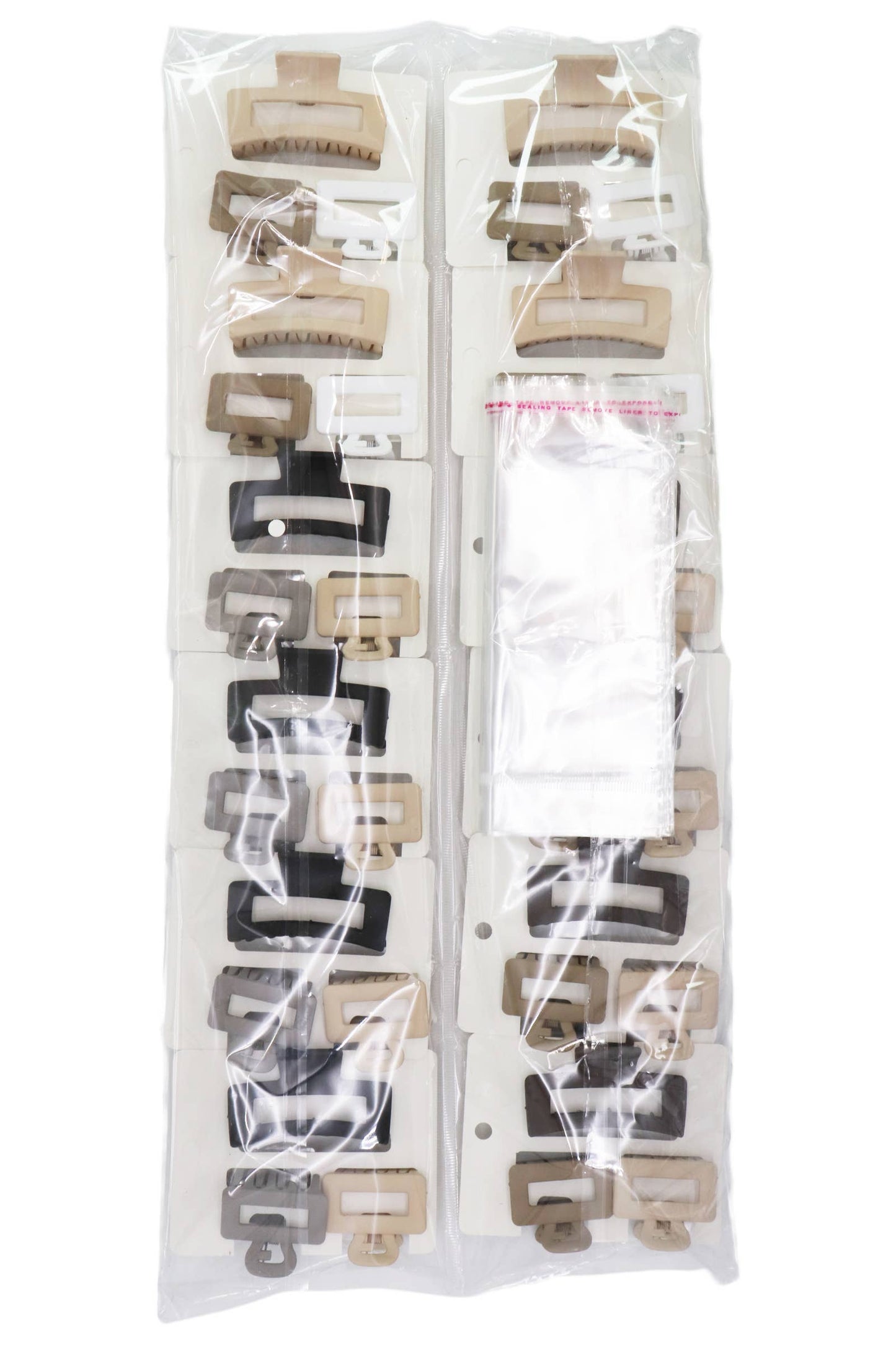Cubic Matte Earth Tone Hair Claw - 3 pcs/card