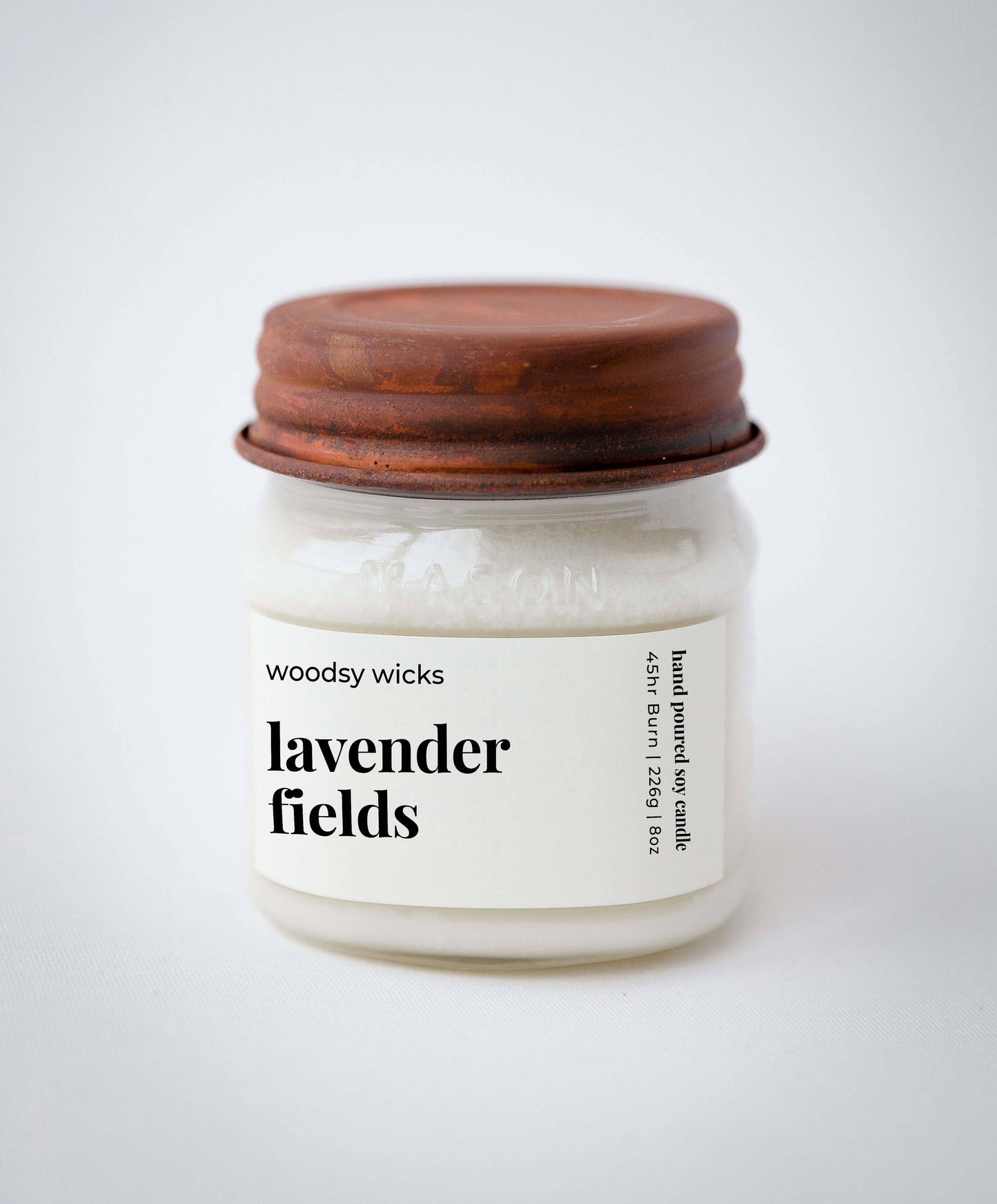 Lavender Fields Soy Wax Candle Rustic Farmhouse