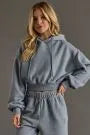 Panache - Dusty Blue Cropped Hoodie -
