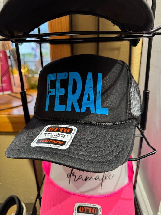 Feral DTF Printed Black Trucker Hat