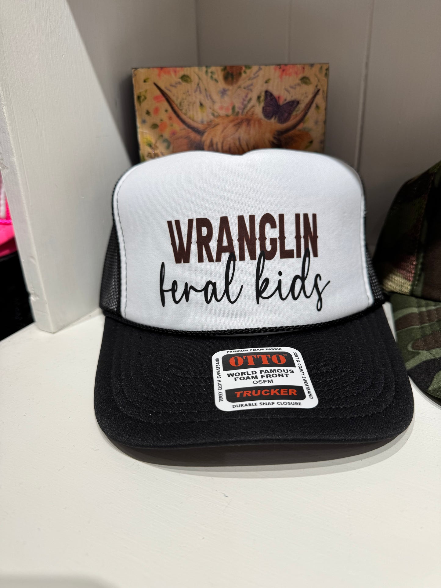 Wranglin' Feral Kids Black/White Hat/Brown & Black Ink