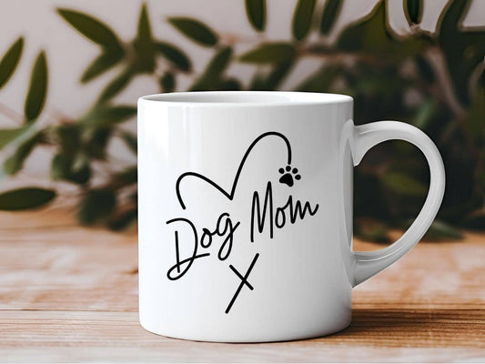 Dog Mom Heart 11 oz Coffee Mug