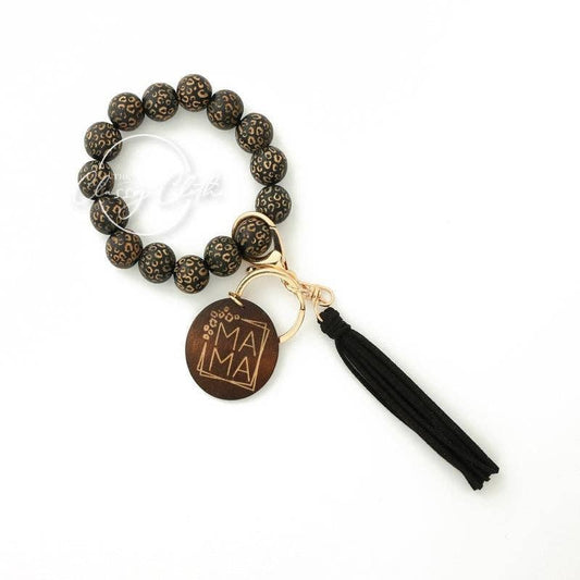 MAMA Wooden Beaded Tassel Key Chain - RTS