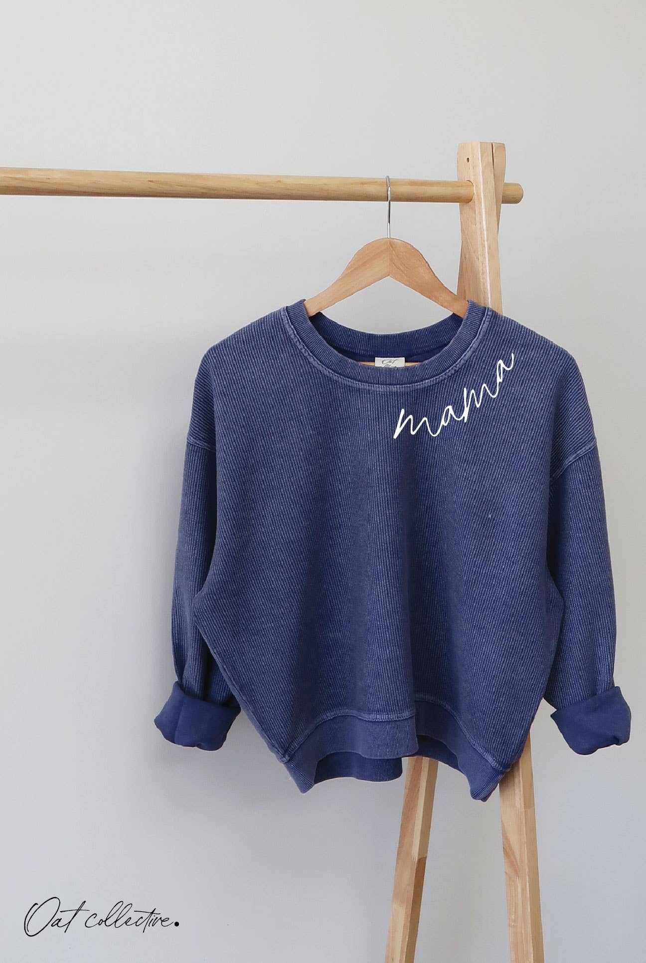 MAMA NECKLINE Cropped Thermal Vintage Pullover