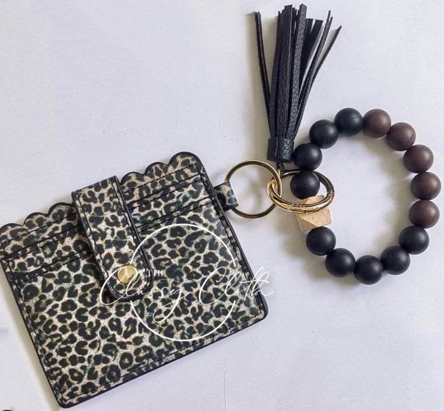 Wristlet Keychain Wallet - Leopard RTS