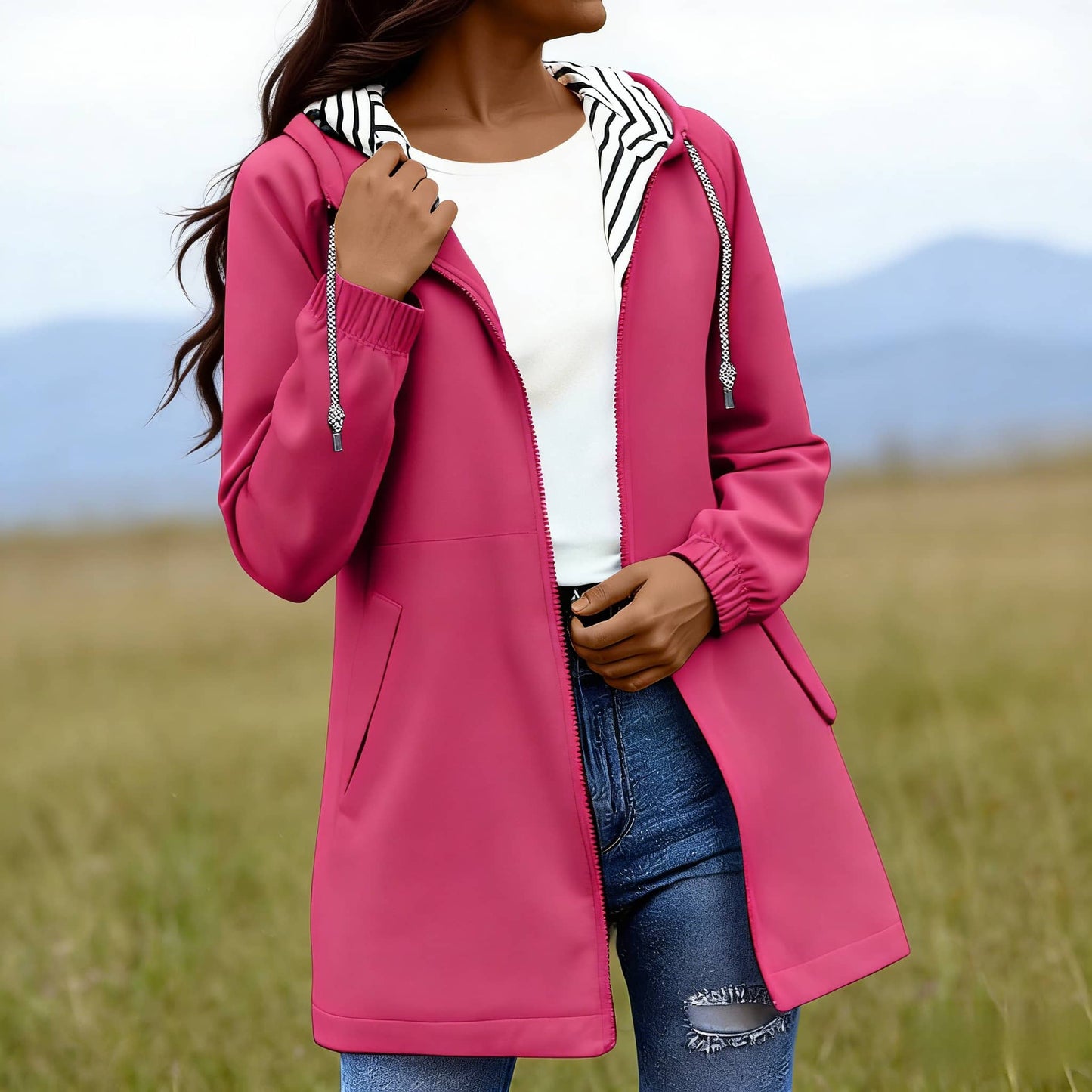 Waterproof hoodie windbreaker hooded raincoat