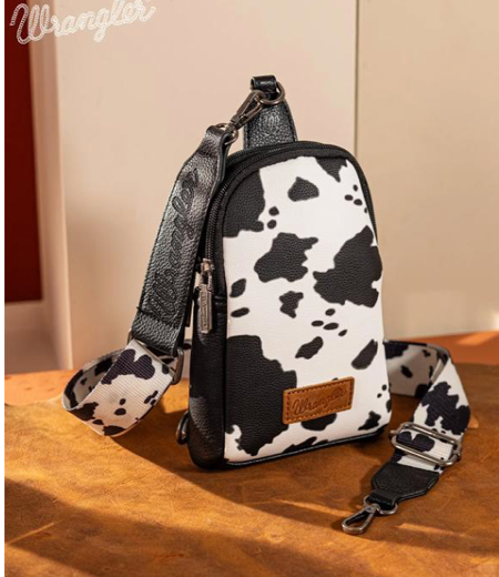 Wrangler Cow Print Sling Bag