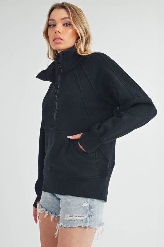 986DK Long Dove Funnel Neck Half Zip 1