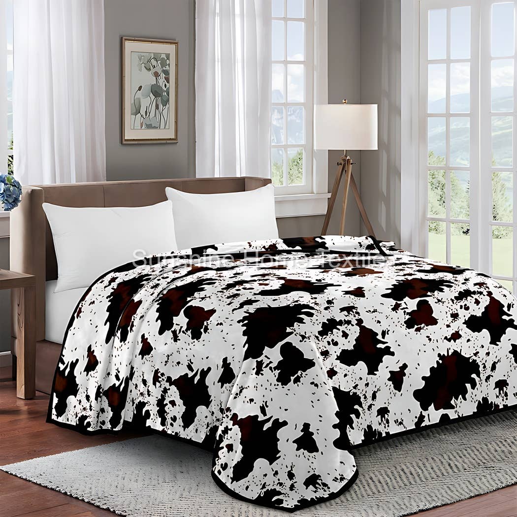 Multicolor Cow Print Super Soft Plush Blanket