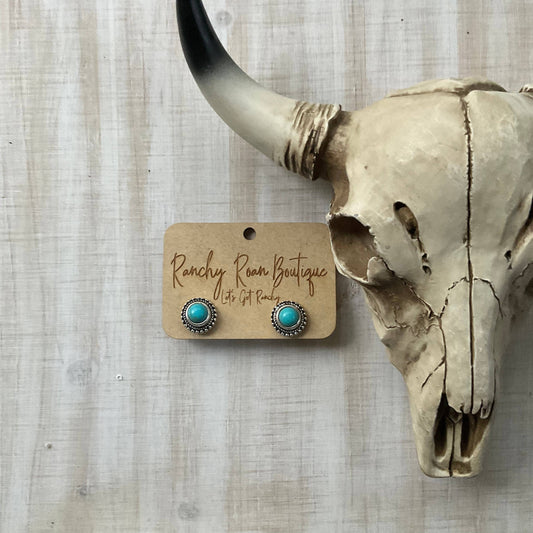 Round Stone Stud earrings