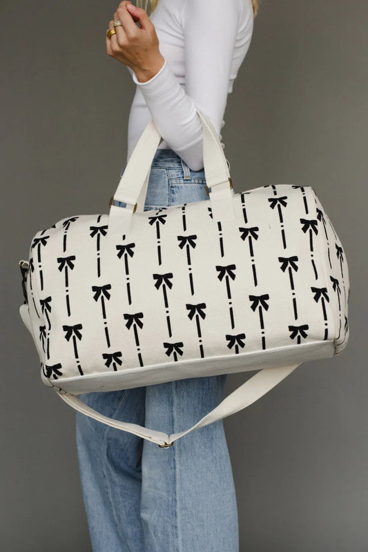 Panache - White & Black Bow Duffel Bag -