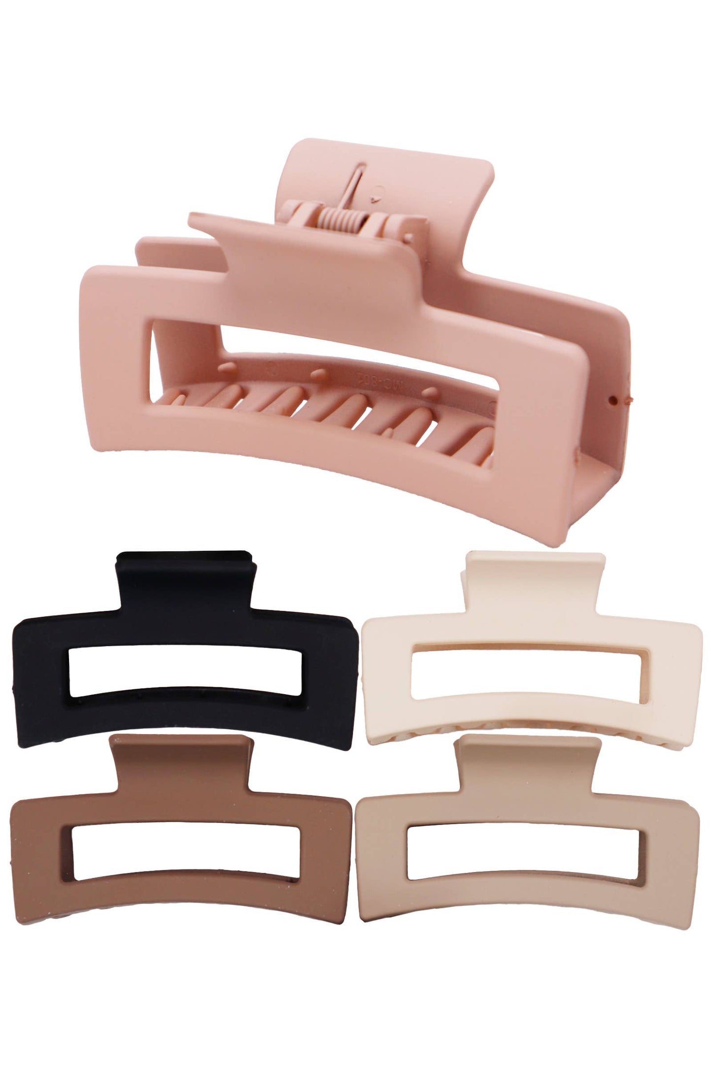 Medium Block Matte Earth Tone Hair Claw - 3.5 Inch