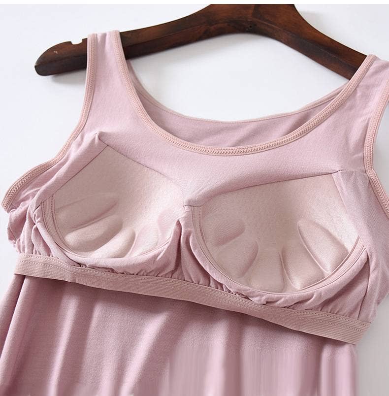 Regular basic soft flowy built-in bra tank top