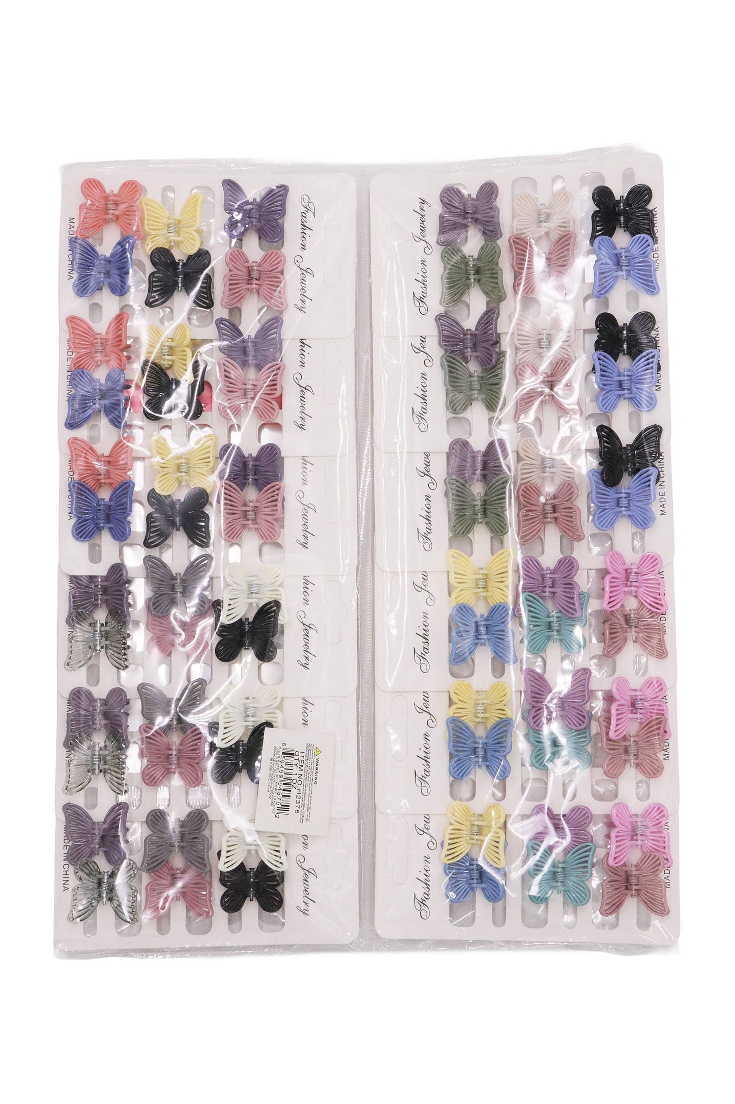 Mini Butterfly Hollow-out Hair Claw - 6 Set