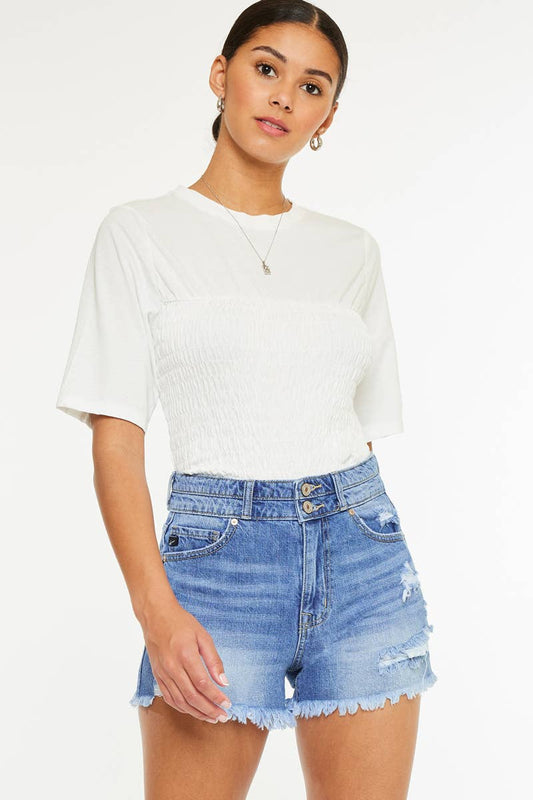 HIGH RISE MOM DENIM SHORTS-