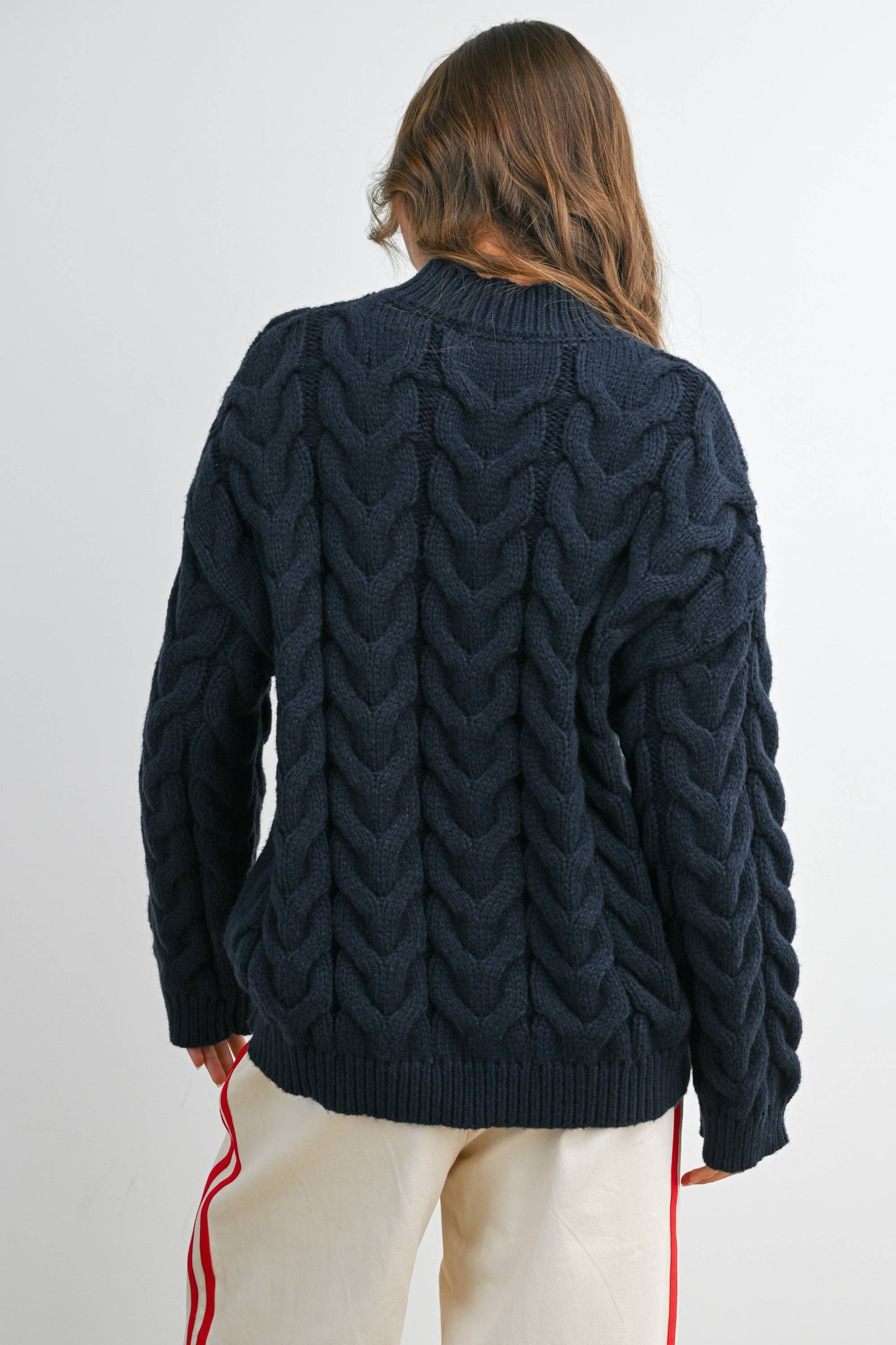 Cable-Knit Long Sleeve Sweater - BMW8100