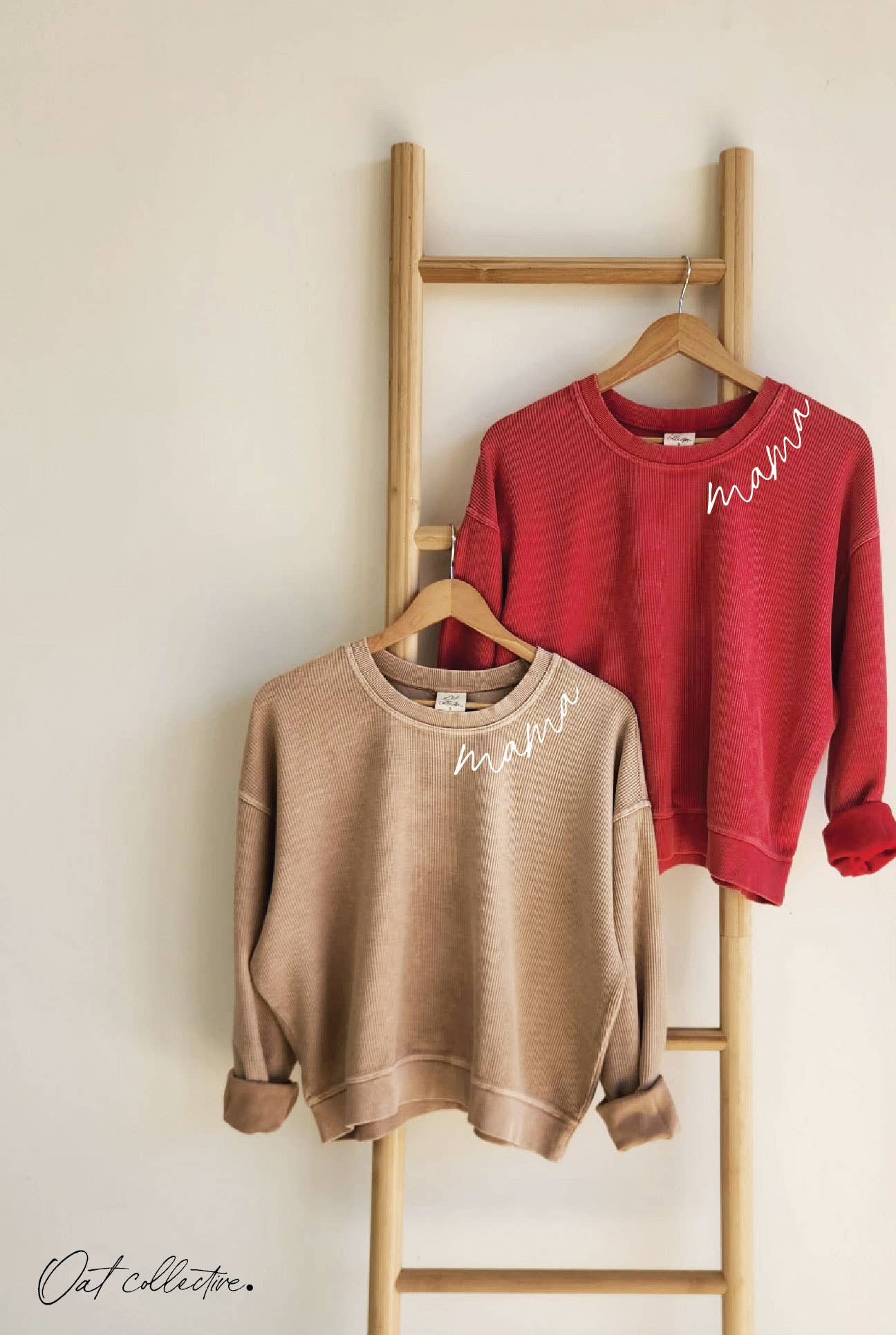 MAMA NECKLINE Cropped Thermal Vintage Pullover