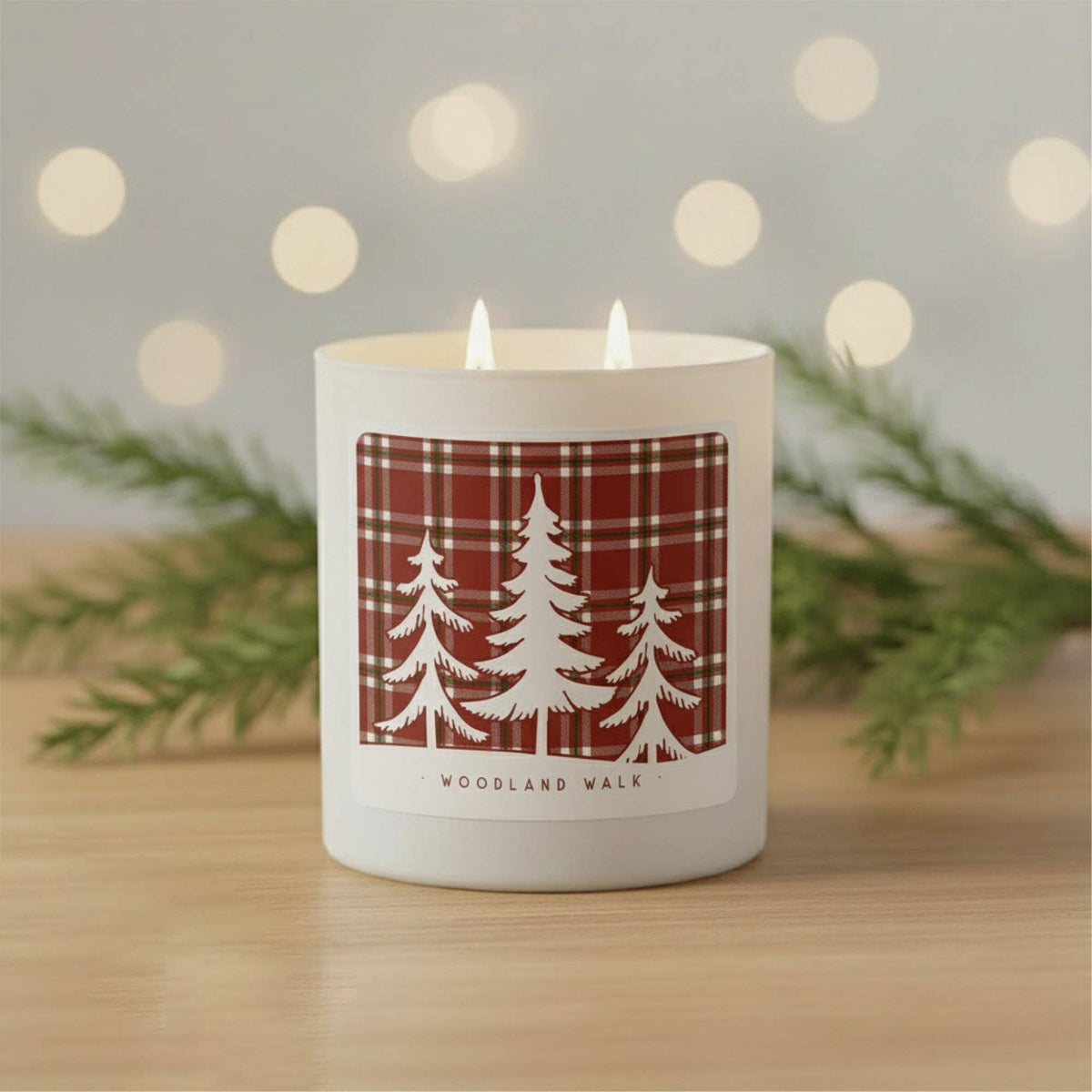 Plaid Trees Christmas Soy-Based Candle