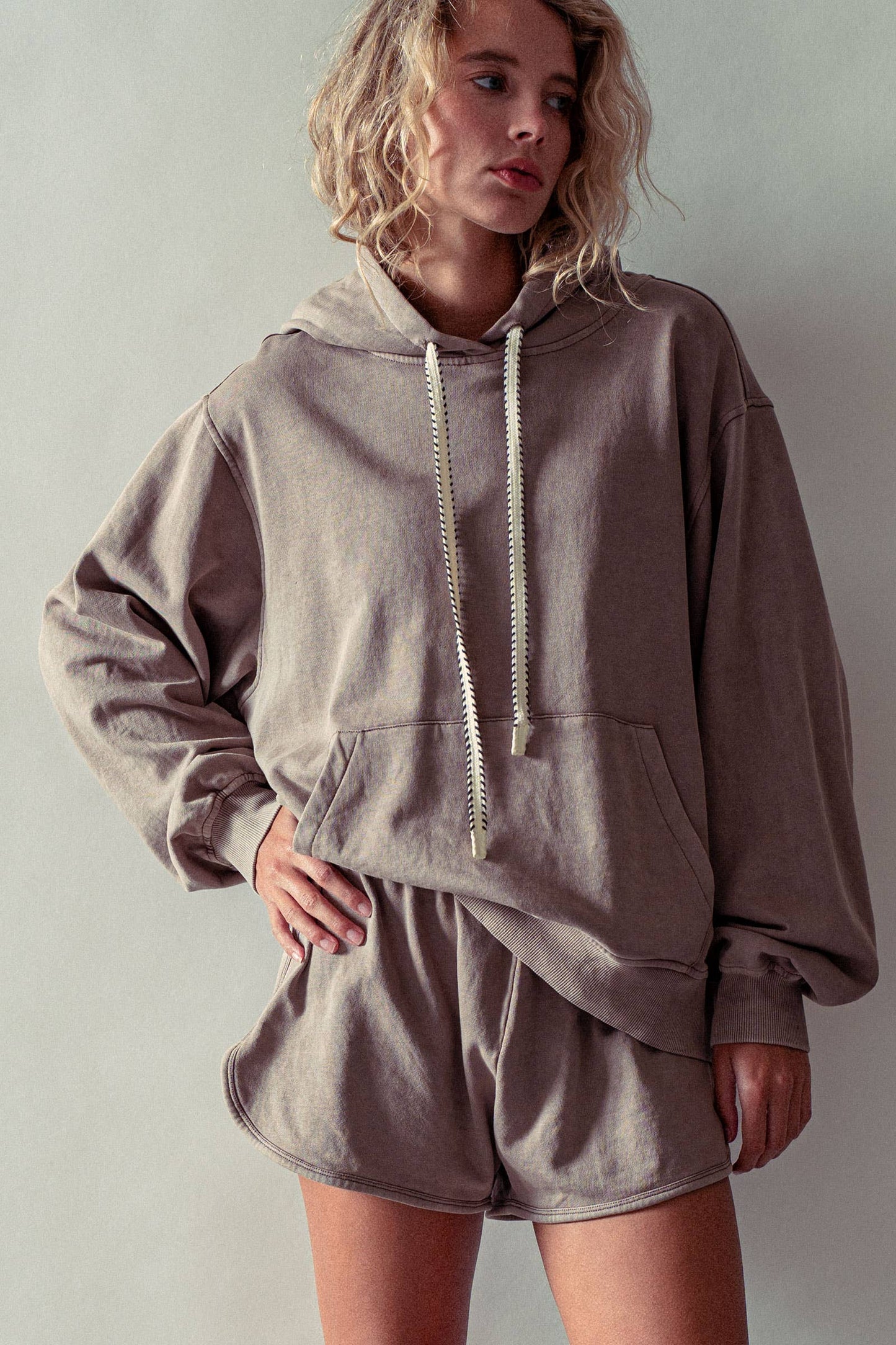 Vintage Wash Oversized Brushed Hoodie