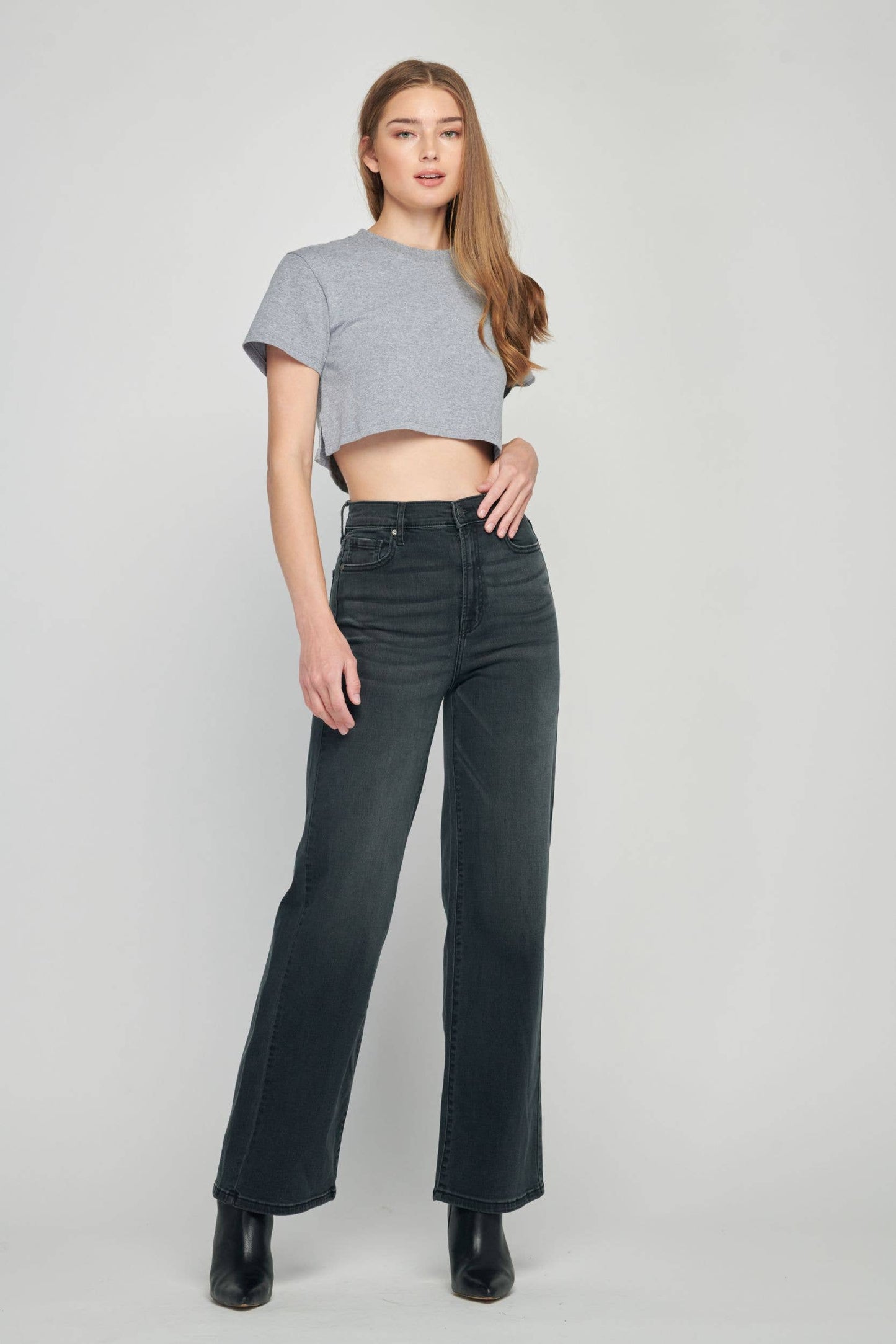 Black High Rise 31" Inseam Dad Jean