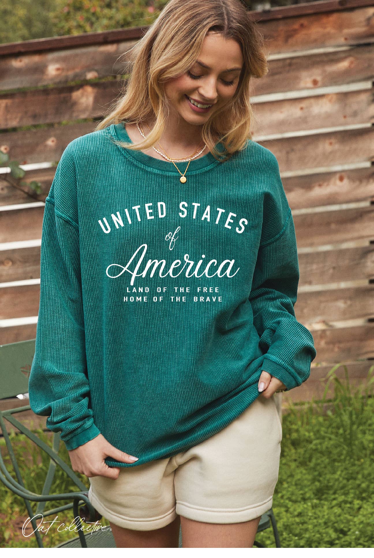 UNITED STATES OF AMERICA Thermal Vintage Pullover