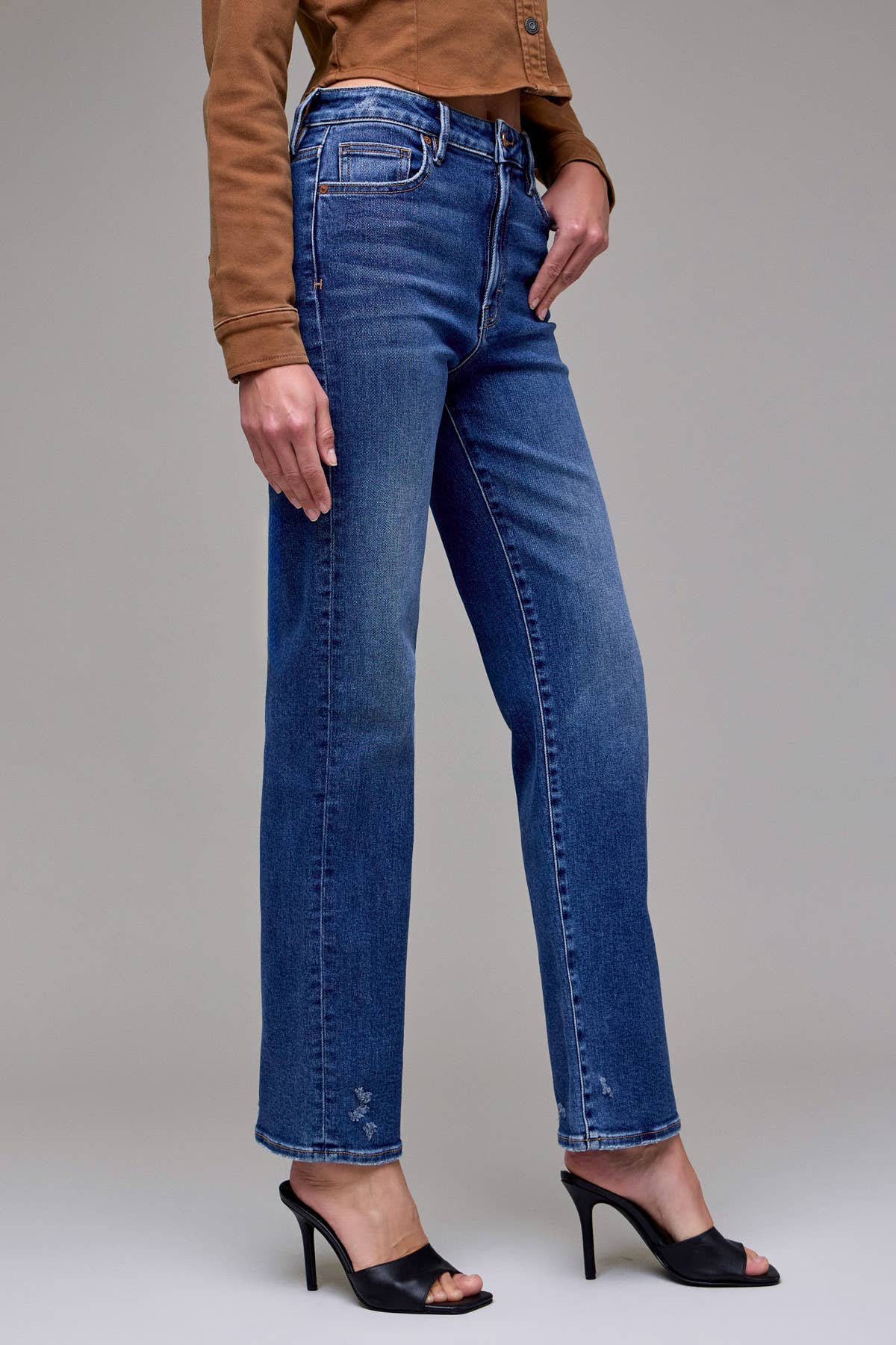 Dark Wash Clean Stretch High Rise Classic Straight