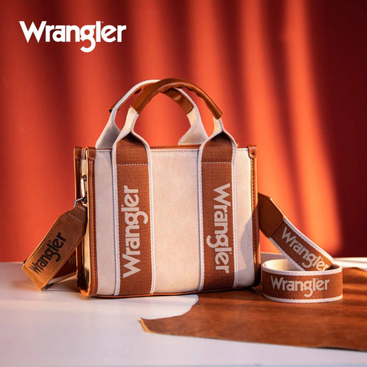 Wrangle Color Block Small Tote/Crossbody - BROWN