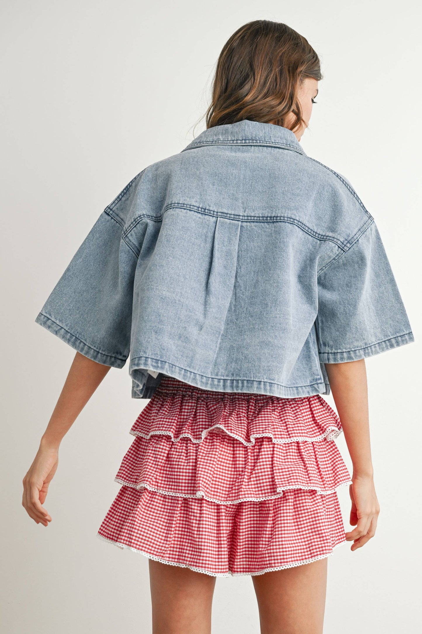 Button Front Cropped Shirt -