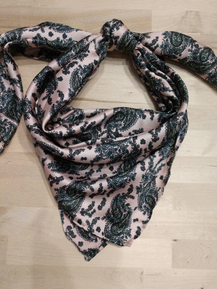 Wild Rag Retro Dusty Rose Pink Paisley Cowboy Western Neck Scarf Bandanna by Double B Wild Rags
