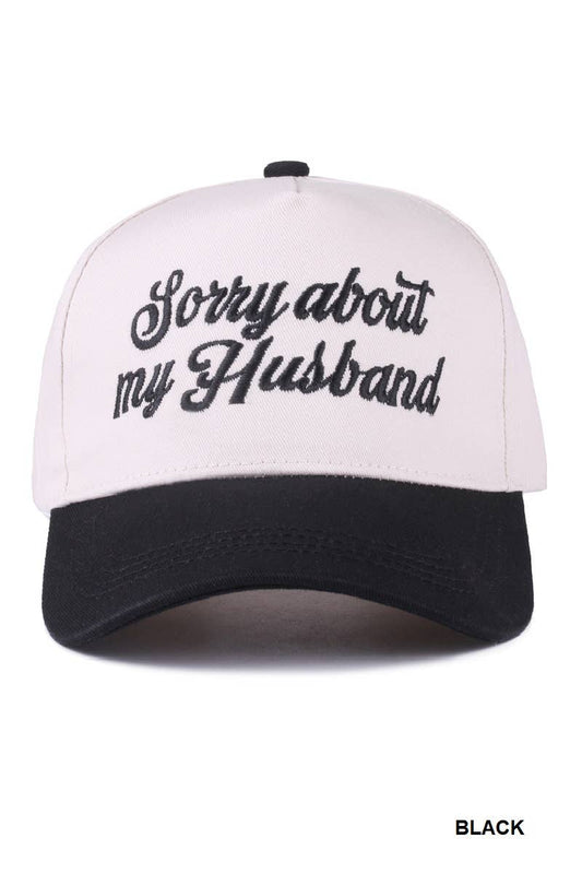 .....0619 Sorry About My Husband Two Tone Canvas Cotton Cap SI-27994