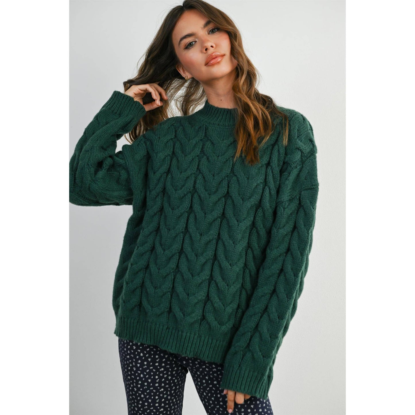 Cable-Knit Long Sleeve Sweater - BMW8100