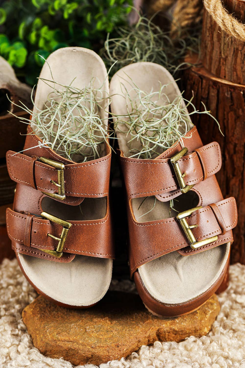 Buckle Studded Platform Sandal Slippers | US6-10