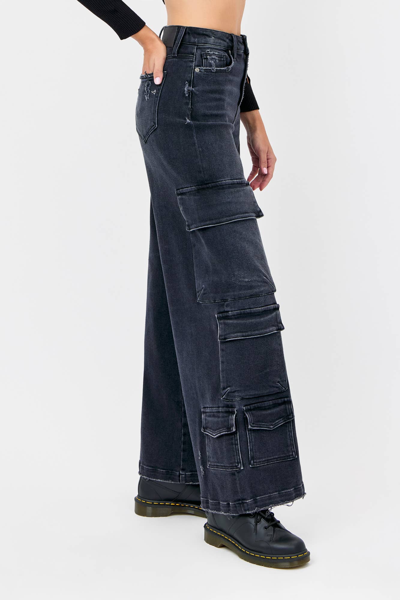 Charcoal Cargo 32" Inseam Wideleg [NORI]